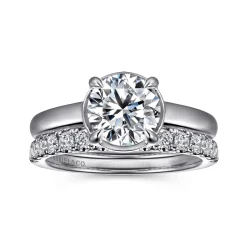 Online Gabriel & Co. Geo - 14K White Gold Round Diamond Engagement Ring