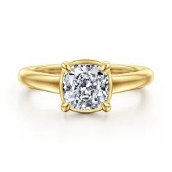 Outlet Gabriel & Co. Geo - 14K Yellow Gold Cushion Cut Diamond Engagement Ring