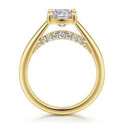 Outlet Gabriel & Co. Geo - 14K Yellow Gold Cushion Cut Diamond Engagement Ring