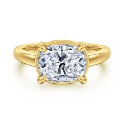 Gabriel & Co. Geo - 14K Yellow Gold East West Elongated Cushion Diamond Engagement Ring