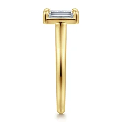 Discount Gabriel & Co. Geo - 14K Yellow Gold Emerald Cut Diamond Engagement Ring