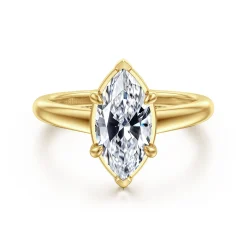 Hot Gabriel & Co. Geo - 14K Yellow Gold Marquise Shape Diamond Engagement Ring