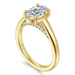 Sale Gabriel & Co. Geo - 14K Yellow Gold Oval Diamond Engagement Ring