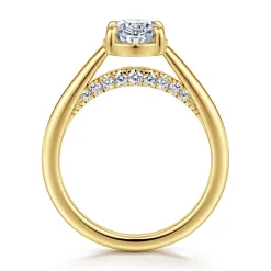 Sale Gabriel & Co. Geo - 14K Yellow Gold Oval Diamond Engagement Ring