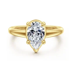 Gabriel & Co. Geo - 14K Yellow Gold Pear Shape Diamond Engagement Ring
