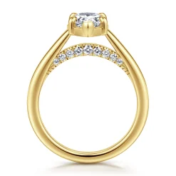 Gabriel & Co. Geo - 14K Yellow Gold Pear Shape Diamond Engagement Ring