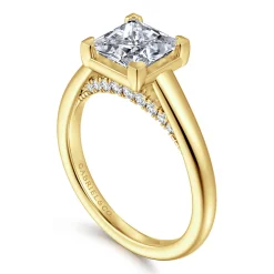 Discount Gabriel & Co. Geo - 14K Yellow Gold Princess Cut Diamond Engagement Ring