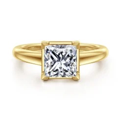 Discount Gabriel & Co. Geo - 14K Yellow Gold Princess Cut Diamond Engagement Ring