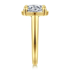 Best Gabriel & Co. Geo - 14K Yellow Gold Round Diamond Engagement Ring