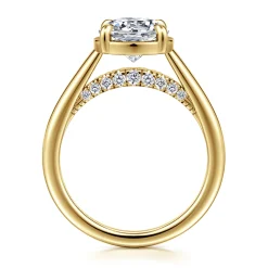 Sale Gabriel & Co. Geo - 14K Yellow Gold Round Diamond Engagement Ring