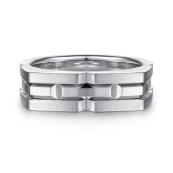 Best Gabriel & Co. Geometric Wide Band 925 Sterling Silver