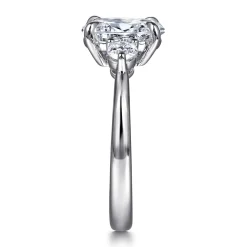 Outlet Gabriel & Co. Georgia - 14K White Gold Oval Three Stone Diamond Engagement Ring