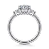 New Gabriel & Co. Georgia - 14K White Gold Oval Three Stone Diamond Engagement Ring