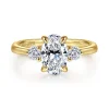 Best Gabriel & Co. Georgia - 14K Yellow Gold Oval Three Stone Diamond Engagement Ring