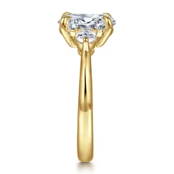 Best Gabriel & Co. Georgia - 14K Yellow Gold Oval Three Stone Diamond Engagement Ring