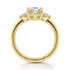 Sale Gabriel & Co. Georgia - 14K Yellow Gold Pear Shape Three Stone Diamond Engagement Ring