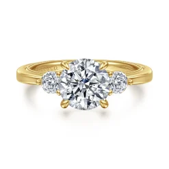 Online Gabriel & Co. Georgia - 14K Yellow Gold Round Three Stone Diamond Engagement Ring