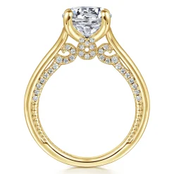 Sale Gabriel & Co. Gia - 14K Yellow Gold Round Diamond Engagement Ring