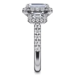 Online Gabriel & Co. Gibson - 14K White Gold Emerald Cut Diamond Engagement Ring