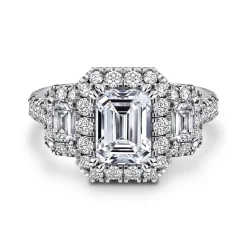 Online Gabriel & Co. Gibson - 14K White Gold Emerald Cut Diamond Engagement Ring