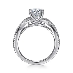 Discount Gabriel & Co. Gina - 14K White Gold Round Twisted Diamond Engagement Ring