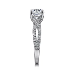 Discount Gabriel & Co. Gina - 14K White Gold Round Twisted Diamond Engagement Ring
