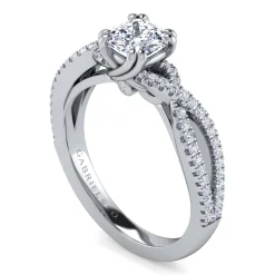 Online Gabriel & Co. Gina - 14K White Gold Twisted Cushion Cut Diamond Engagement Ring