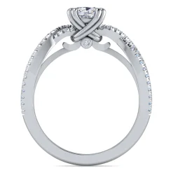 Online Gabriel & Co. Gina - 14K White Gold Twisted Cushion Cut Diamond Engagement Ring