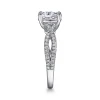 New Gabriel & Co. Gina - 14K White Gold Twisted Oval Diamond Engagement Ring