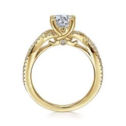 Online Gabriel & Co. Gina - 14K Yellow Gold Round Diamond Twisted Engagement Ring