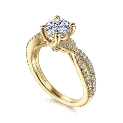 Online Gabriel & Co. Gina - 14K Yellow Gold Round Diamond Twisted Engagement Ring