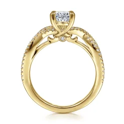 Best Gabriel & Co. Gina - 14K Yellow Gold Twisted Oval Diamond Engagement Ring