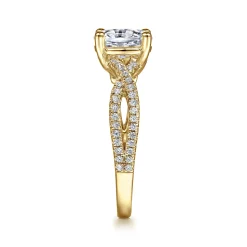 Best Gabriel & Co. Gina - 14K Yellow Gold Twisted Oval Diamond Engagement Ring