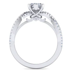 Clearance Gabriel & Co. Gina - Platinum Pear Shape Twisted Diamond Engagement Ring
