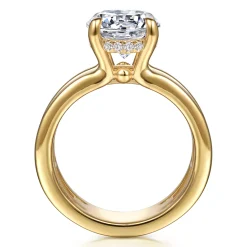 Discount Gabriel & Co. Giova - 14K Yellow Gold Round Diamond Engagement Ring