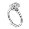 Clearance Gabriel & Co. Giovana - 14K White Gold Emerald Cut Bezel Set Diamond Engagement Ring