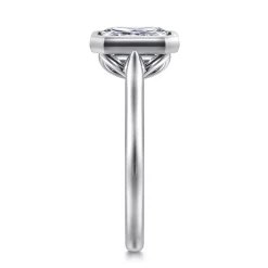 Clearance Gabriel & Co. Giovana - 14K White Gold Emerald Cut Bezel Set Diamond Engagement Ring