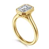 Clearance Gabriel & Co. Giovana - 14K Yellow Gold Emerald Cut Bezel Set Diamond Engagement Ring