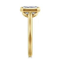 Clearance Gabriel & Co. Giovana - 14K Yellow Gold Emerald Cut Bezel Set Diamond Engagement Ring
