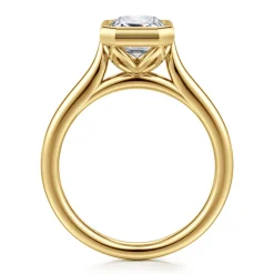 Clearance Gabriel & Co. Giovana - 14K Yellow Gold Emerald Cut Bezel Set Diamond Engagement Ring