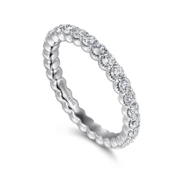 Discount Gabriel & Co. Giralda - 14K White Gold Shared Prong Set Diamond Eternity Band - 1 ct