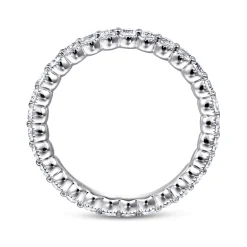 Discount Gabriel & Co. Giralda - 14K White Gold Shared Prong Set Diamond Eternity Band - 1 ct