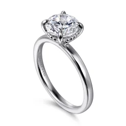 Sale Gabriel & Co. Grasey - 14K White Gold Round Solitaire Diamond Engagement Ring