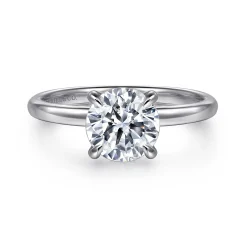 Sale Gabriel & Co. Grasey - 14K White Gold Round Solitaire Diamond Engagement Ring