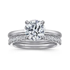 Sale Gabriel & Co. Grasey - 14K White Gold Round Solitaire Diamond Engagement Ring