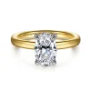 Clearance Gabriel & Co. Grasey - 14K White-Yellow Gold Oval Diamond Engagement Ring