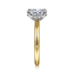 Clearance Gabriel & Co. Grasey - 14K White-Yellow Gold Oval Diamond Engagement Ring