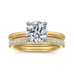 Hot Gabriel & Co. Grasey - 14K White Yellow Gold Round Solitaire Engagement Ring