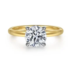Hot Gabriel & Co. Grasey - 14K White Yellow Gold Round Solitaire Engagement Ring