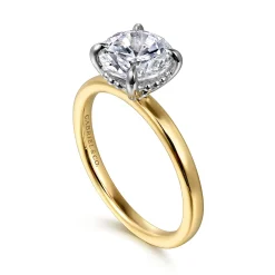 Hot Gabriel & Co. Grasey - 14K White Yellow Gold Round Solitaire Engagement Ring